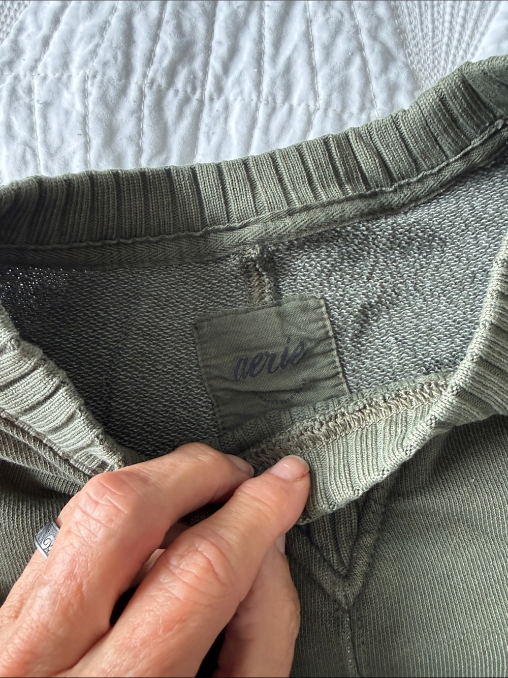 aerie Olive Green Crewneck Sweatshirt - Picture 2 of 6